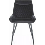 Agat black velvet quilted chair Signal