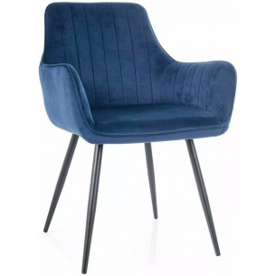 Apple navy blue velvet chair Signal