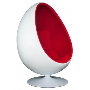 Ovalia Chair white&amp;red swivel armchair D2.Design