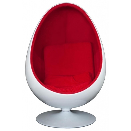Ovalia Chair white&amp;red swivel armchair D2.Design