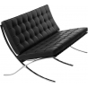 Barcelon black 2 seater leather quilted sofa D2.Design