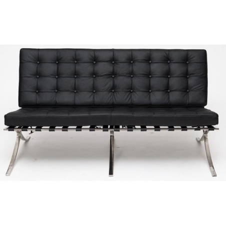 Barcelon black 2 seater leather quilted sofa D2.Design