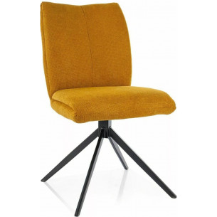 Coco curry&amp;black swivel upholstered chair Signal