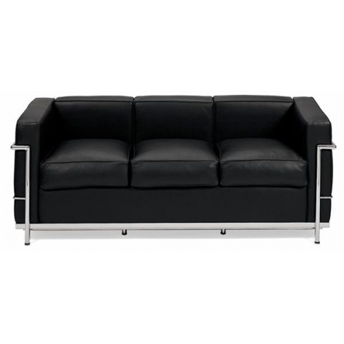 LC black 3 seater leather sofa D2.Design
