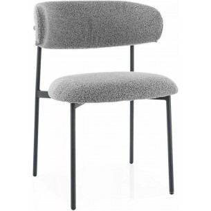 Elton grey upholstered chair with rounded backrest Signal