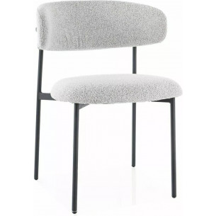 Elton beige upholstered chair with rounded backrest Signal