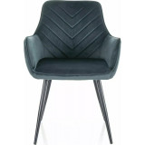 Fig green velvet chair with stitching Signal