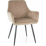 Fig beige velvet chair with stitching Signal