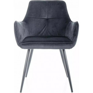 Grape black velvet chair Signal