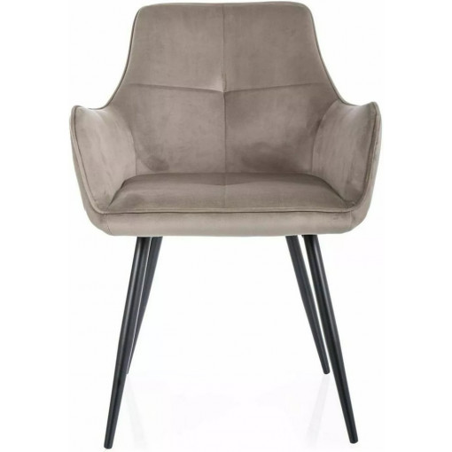 Grape dark beige&amp;black velvet chair Signal