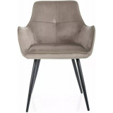 Grape dark beige&amp;black velvet chair Signal