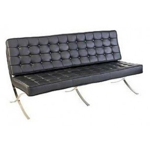 Barcelon black 3 seater leather sofa D2.Design