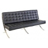 Barcelon black 3 seater leather sofa D2.Design