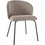 Kevin beige upholstered chair with rounded backrest Signal