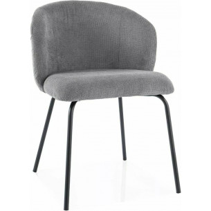 Kevin grey upholstered chair with rounded backrest Signal