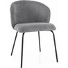 Kevin grey upholstered chair with rounded backrest Signal