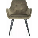 Lemon olive velvet chair Signal