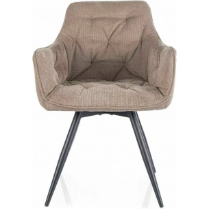 Mango vardo dark beige&amp;matte black swivel velvet chair Signal