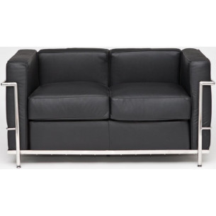 LC black 2 seater leather sofa D2.Design