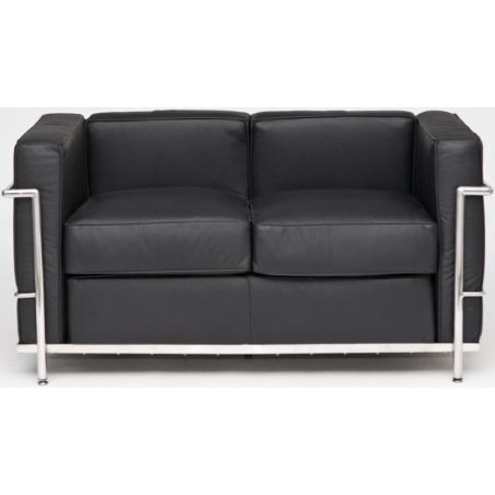 LC black 2 seater leather sofa D2.Design
