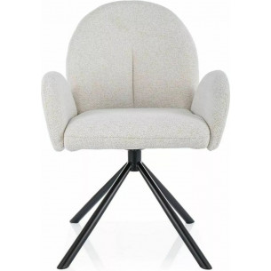 Planet beige upholstered swivel chair Signal