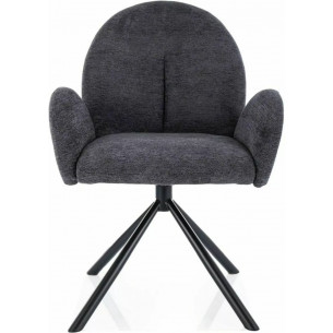 Planet dark grey upholstered swivel chair Signal