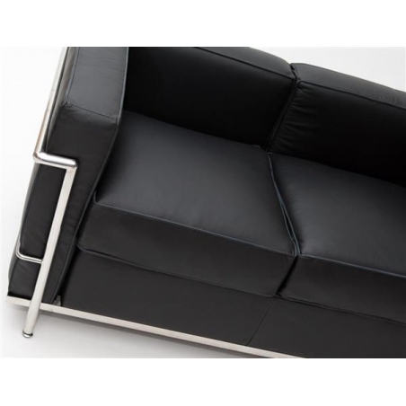 LC black 2 seater leather sofa D2.Design