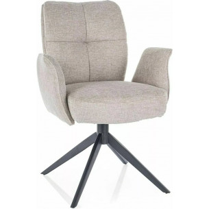 Wing light beige swivel upholstered chair Signal