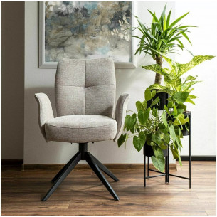 Wing light beige swivel upholstered chair Signal