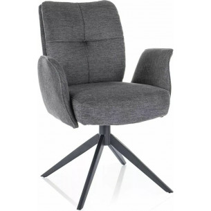 Wing grey swivel upholstered chair Signal