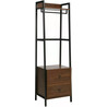 Ava 52x40x169cm walnut&amp;black shelf with drawers and hanger Signal