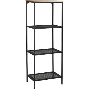 Lex 50x36x136cm oak&amp;black mat loft shelf with wire shelves Signal