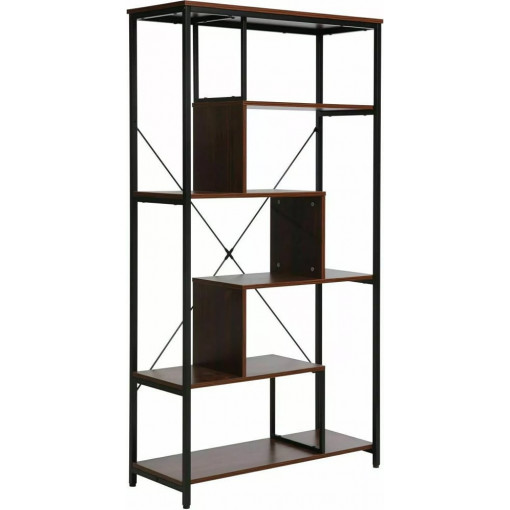 Net 85x35x163cm walnut&amp;black loft shelf on legs Signal