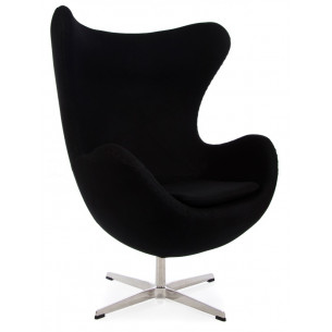 Designerski Fotel tapicerowany Jajo Chair Cashmere Czarny D2.Design do salonu i sypialni.