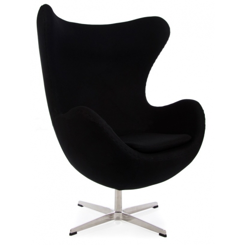 Designerski Fotel tapicerowany Jajo Chair Cashmere Czarny D2.Design do salonu i sypialni.