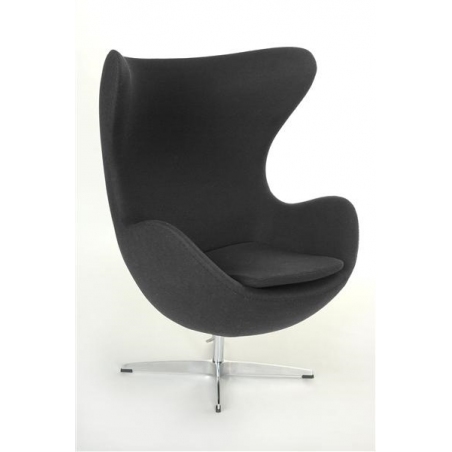 Designerski Fotel tapicerowany Jajo Chair Cashmere Ciemno szary D2.Design do salonu i sypialni.