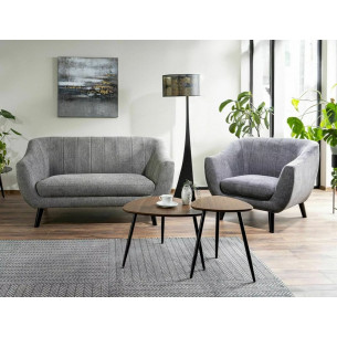 Elite gray&amp;wenge upholstered armchair Signal