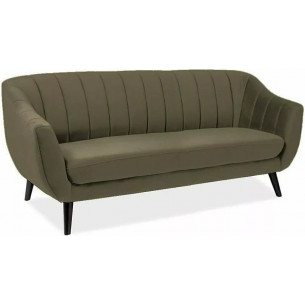 Elite 200cm olive green velvet 3-seater sofa on legs Signal