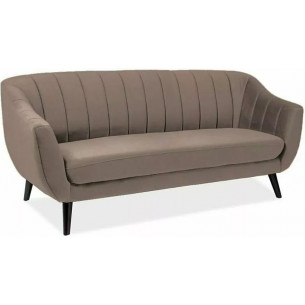 Elite 200cm dark beige velvet 3-seater sofa on legs Signal