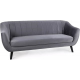 Sofa welurowa 3 osobowa na nóżkach Elite 200cm szara Signal