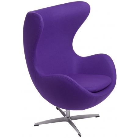 Designerski Fotel tapicerowany Jajo Chair Cashmere Fioletowy D2.Design do salonu i sypialni.