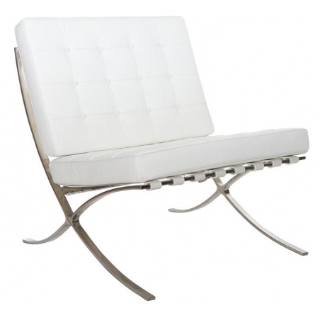 Barcelon Single white leather quilted armchair D2.Design
