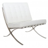 Designerski Fotel skórzany Barcelon Single Biały D2.Design do salonu i sypialni.
