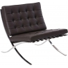 Designerski Fotel skórzany Barcelon Single Brązowy D2.Design do salonu i sypialni.