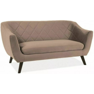 Molly 160cm dark beige&amp;wenge 2-seater velvet sofa Signal