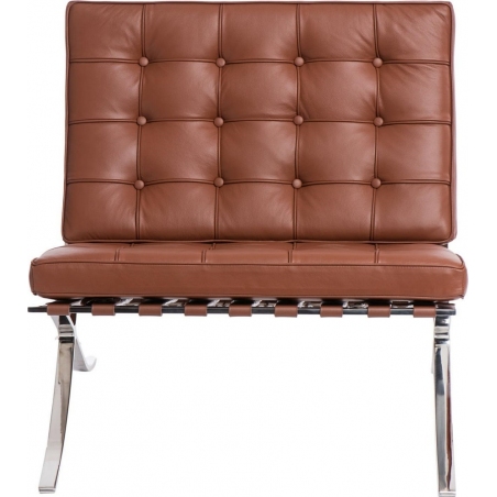 Designerski Fotel skórzany Barcelon Single Jasny brąz D2.Design do salonu i sypialni.