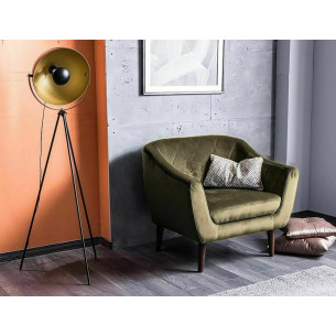 Molly olive&amp;wenge velvet armchair Signal