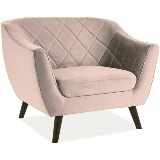 Molly beige&amp;wenge velvet armchair Signal