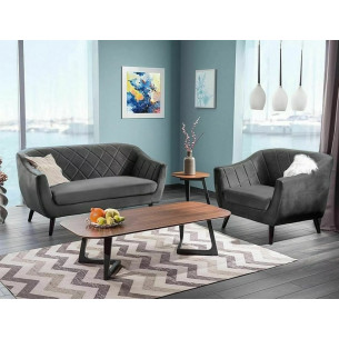 Molly 160cm grey&amp;wenge 2-seater velvet sofa Signal