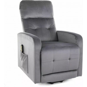 Otus II grey fold-out velvet armchair Signal